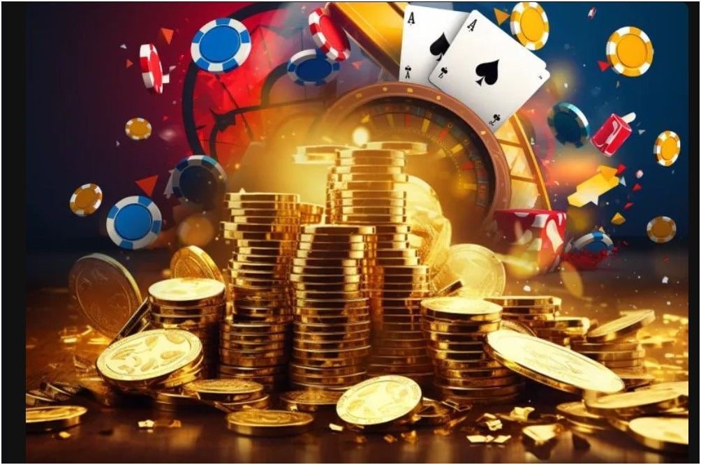 Ilustrasi simbol tanggung jawab dan hiburan seimbang di platform kasino online